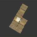Simple Wooden Bamboo Bridge Model With Logs And Planks Structure Design