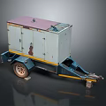 Portable Industrial Equipment With Enclosed Cabinet On Trailer Mounted Frame And Wheels