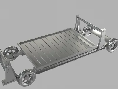 Industrial Equipment Heavy Duty Metal Platform Cart With Sturdy Frame And Wheels 3d model