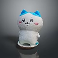 Adorable White Cat Doll With Blue Ears Pink Cheeks And Paper Tray Base