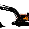 Volvo EC250EL Excavator With Black Track System And Yellow Cabin