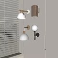 Modern Wall Mounted Lamps With Wooden Metal Elements White Shades And Warm Lighting Indoor