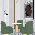 Modern Café Interior With Green Bar Stools Marble Counter Wooden Wall And Hanging Lights