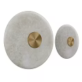 Modern Round Wall Lamp with Light Beige Body and Gold Center