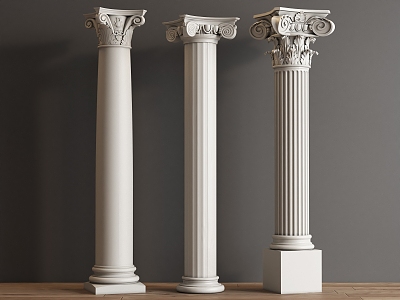 European Column Cylindrical Roman Column 3d model