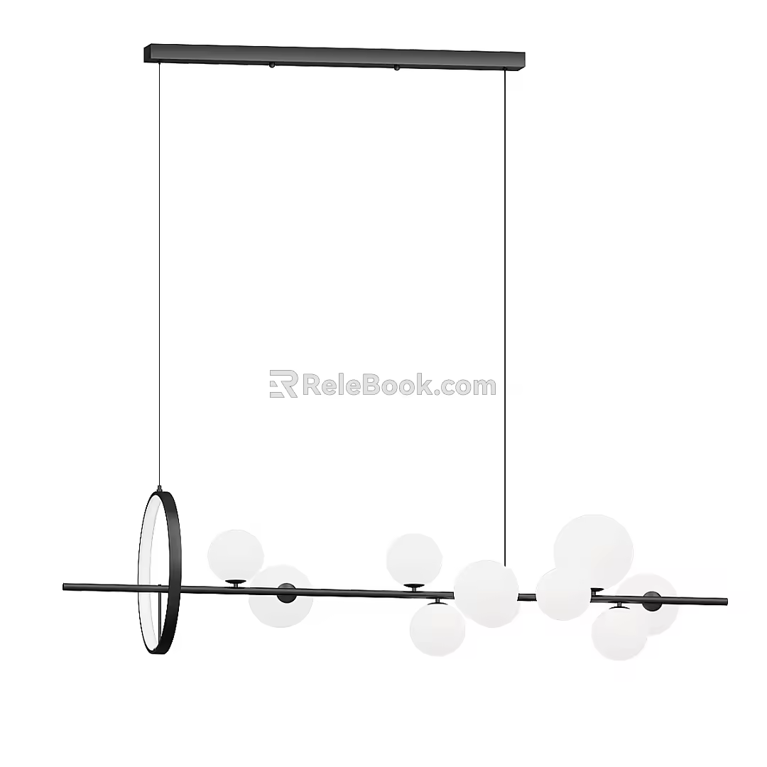Modern minimalist chandelier 3d model