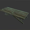 Rustic Wooden Long Table With Plank Top And Crossed Legs Design For Rustic Home Decor
