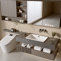 Modern Bathroom Cabinet Bathroom Setpan Bathroom Ornaments Smart Toilet 3d model