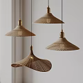 Multiple Unique Shaped Artistic Woven Pendant Lights With Modern Design And Bronze Finish