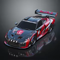 Donkervoort Race Car With Red And Black Livery Rear Wing Sponsor Logos And Racing Number