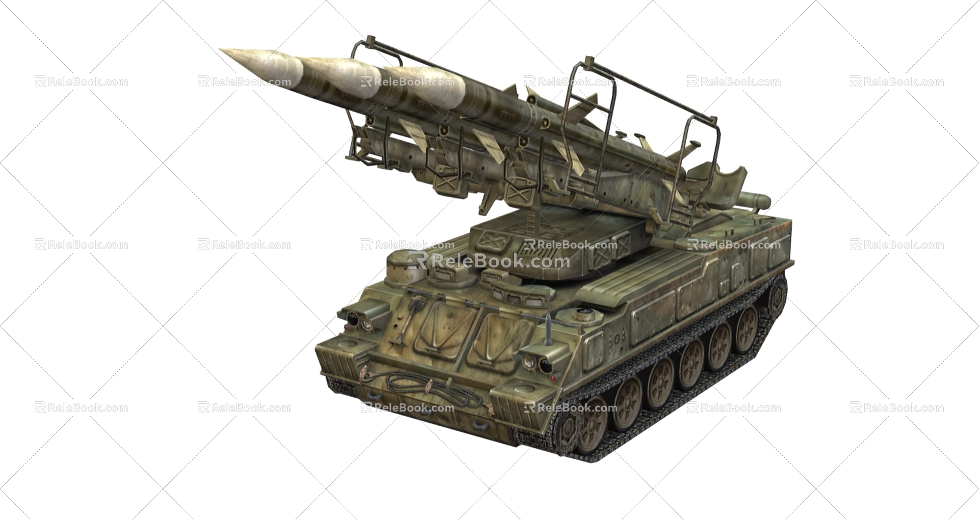 Air defense missile Soviet Union 2K12 SA6 air defense gun air defense vehicle air defense tank face number low model simple model game sub-era film and television level realism 3d model