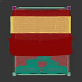 Dark Wooden Double Bed With Carved Headboard Pillars And Green Throw Blanket Pillows