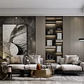 Modern sofa coffee table combination 3d model