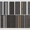 New Chinese style combination of double door and single door 3d model