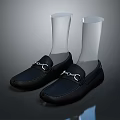 Black Leather Loafers With Metal Buckle And Comfortable Design For Daily Use