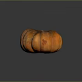 Single Textured Orange Pumpkin With Glossy Finish On Dark Background For Household Decor