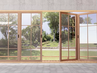 Modern folding door glass folding door glass door folding glass door kitchen glass door balcony folding door 3d model