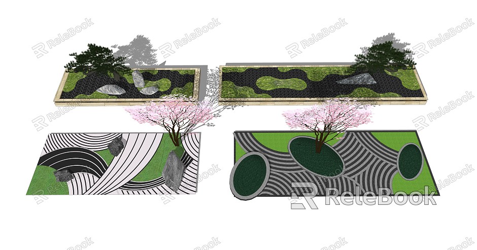 New Chinese style landscape sketch dry landscape model