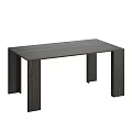 Modern Dark Wooden Dining Table with Rectangular Top and Sturdy Block Legs Design 3d model