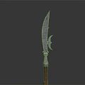 Ancient Spear Weapon With Sharp Metal Blade And Wooden Handle Design 3d model