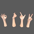 hand gesture palm finger pretty hand woman's hand 3d model