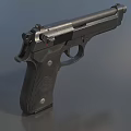 Classic Black Beretta 9x19 Pistol With Textured Grip And Metal Components