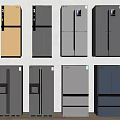 Modern Refrigerator Freezer Display with Various Designs Colors and Style Options 3d model