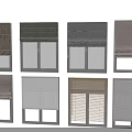 Various Window Curtains And Blinds In Different Designs And Styles For Home 3d model