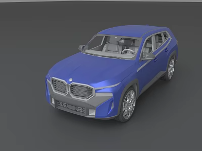 Blue Modern SUV Featuring Stylish Exterior And Front Grille Design 3d model