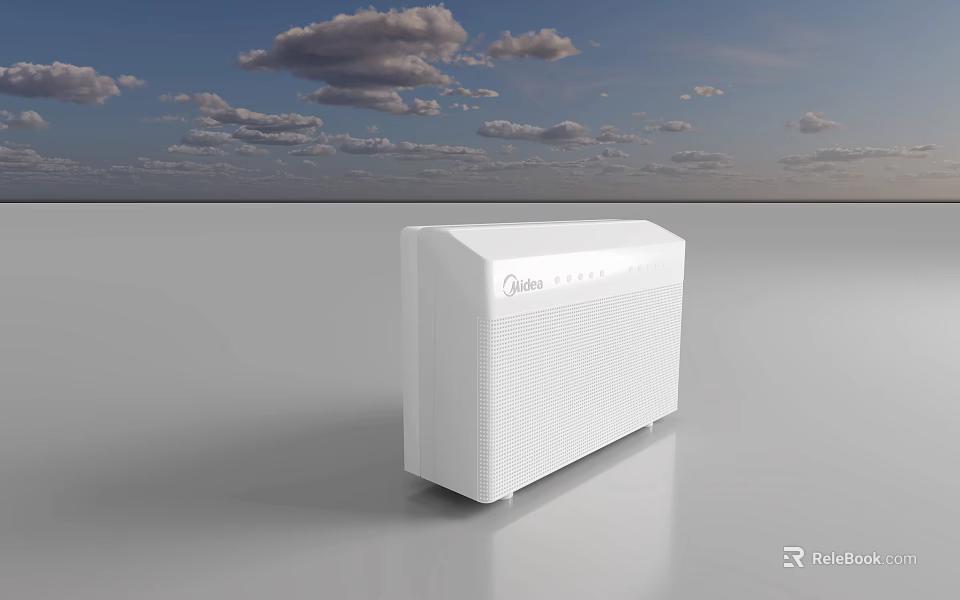 White Midea Portable Air Cooler Fan With Sleek Design And Efficient Cooling 3d model 