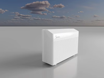 White Midea Portable Air Cooler Fan With Sleek Design And Efficient Cooling 3d model
