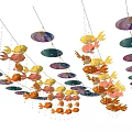 Vibrant Fish Shaped Lanterns Hanging With Various Colors And Unique Shapes