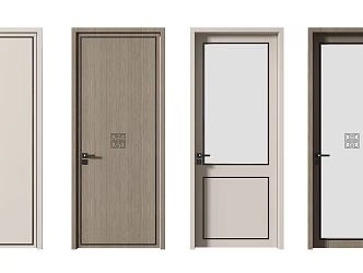 New Chinese Style Flat Door 3d model