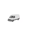 Volkswagen White Commercial Cargo Van Front View with Spacious Cargo Area Design
