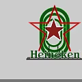 Heineken Red Star With Green Neon Lights Black Background Photo Spot