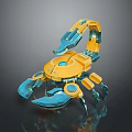 Futuristic Mechanical Scorpion Character With Yellow Blue Design And Sharp Claws