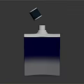 Modern Blue And White Perfume Bottle With Transparent Body And Black Square Cap
