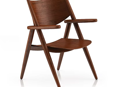 Elegant Modern Wooden Lounge Chair With Comfortable Armrest And Stable Legs 3d model