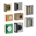 Door Handles With Various Modern Designs Different Materials And Color Options 3d model