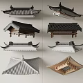 Chinese Traditional Roof Models Featuring Various Architectural Styles And Classic Designs