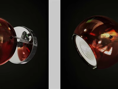 Stylish Globe Wall Lamp With Glass Shade And Metal Base For Interior Decoration 3d model