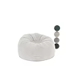 Comfortable Beige Fabric Bean Bag Chair with Soft Classic Round Design
