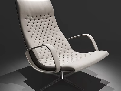 Modern Ergonomic Office Chair With Perforated Design Curved Armrests And Metal Base 3d model