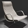Modern Ergonomic Office Chair With Perforated Design Curved Armrests And Metal Base