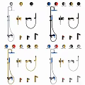Modern Shower Faucet Set With Fixed Head Handheld Sprayer And Color Options
