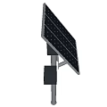 Industrial Solar Panel Equipment Mounted On White Pole With Gray Control Unit 3d model