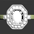 Elegant Gold Ring With Diamond Center Stone And Small Diamond Accents