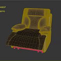 Black Leather Single Reclining Sofa With Pink Footrest Base And Modern Style Design