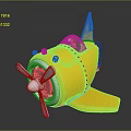 Cute Yellow Aerospace Toy Plane with Propeller and Cockpit for Space Exploration Fun