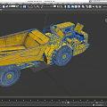 Yellow Heavy Duty Dump Truck 3D Model With Large Tires And Cabin Design